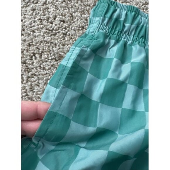 Nike Men's Club Flow Checkers Shorts Green Drawstring Size Small Active Pocket - Picture 8 of 14